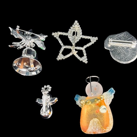 Lot of 5 Vintage Christmas Brooches/Pins (4772) - Picture 7 of 7